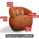 Ver imagem 5 de Poltrona Orgânica Chloe Boucle Terracota Redonda Decorativa com Almofada Plumante - Arkell