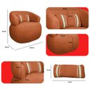 Ver mais imagens de Poltrona Orgânica Chloe Boucle Terracota Redonda Decorativa com Almofada Plumante - Arkell