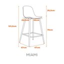 Ver imagem 3 de Kit com 2 Banquetas Miami Alta Assento em Polipropileno e Base em Aço com Pintura Epóxi - Cor Preto