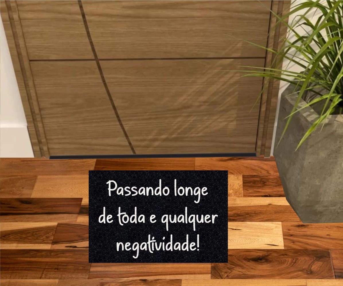 Tapete Passando Longe de Toda e Qualquer Negatividade! 60x40:bege - 3