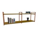 Ver imagem 2 de Nicho Industrial 2 Prateleiras Copacabana Ferro Cobre Tampo Canela 120cm