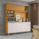 Ver imagem 1 de Armário de Cozinha 9 Portas 1 Gaveta Núria Yescasa Freijo/Ripado/Off Acetinado