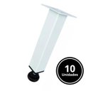 Ver imagem 3 de 10x Pé Aço Regulável 15cm Quadrado Branco para Móveis