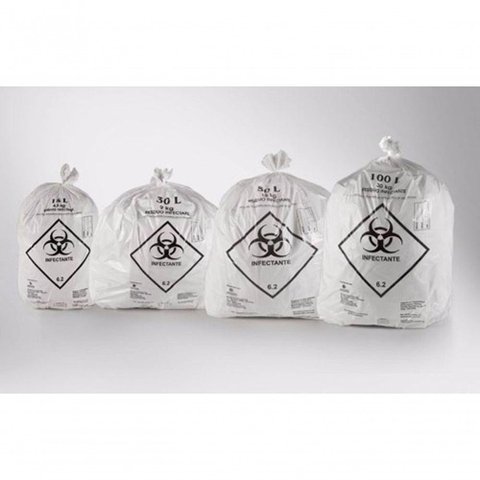 Saco de Lixo Infectante 15 Litros Branco