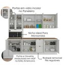 Ver imagem 4 de Cozinha Armario 7 Peças Paneleiro Balcao com Tampo 270 cm Unna Branco Poliman