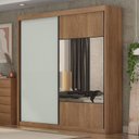Ver imagem 7 de Guarda Roupa Casal Sienna com Espelho e Gaveteiro Suiça com Chave Cumaru 25 Fendi - Novo Horizonte