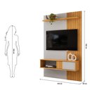 Ver imagem 2 de Painel para TV 50 Polegadas Ripado com 1 Porta e Nicho Cosmo 120cm Bali Cedro DJ Móveis