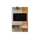 Ver imagem 4 de Painel para TV 50 Polegadas Ripado com 1 Porta e Nicho Cosmo 120cm Bali Cedro DJ Móveis