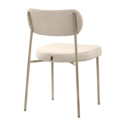 Kit 3 Cadeira Lavínia Bouclê para Sala de Jantar Gourmet:bouclê Bege/aço Champanhe - 2