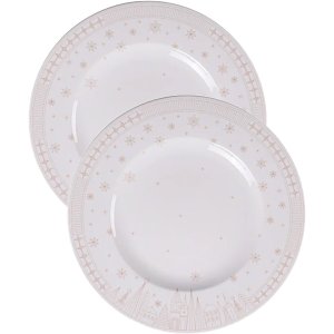 Kit Jogo Pratos Rasos Jantar 8pçs 8 Pessoas Natal Noel 28cm