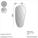 Ver imagem 3 de Espelho Decorativo Orgânico 135cm com LED 100% MDF Dalla Costa Cor:Carvalho Rosé