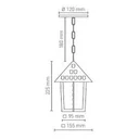 Ver imagem 3 de Pendente Quadrado Vidro Pontilhado Colonial 100100-12 Blumenau