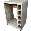 Ver imagem 1 de Bancada Bar com rodízios para embutir cervejeira frigobar ou adega:Nogueira