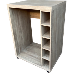 Bancada Bar com rodízios para embutir cervejeira frigobar ou adega:Nogueira - 1