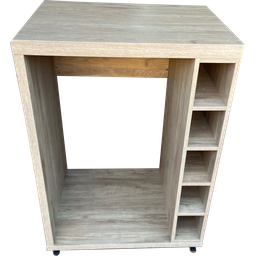 Bancada Bar com rodízios para embutir cervejeira frigobar ou adega:Nogueira - 2