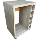 Ver imagem 3 de Bancada Bar com rodízios para embutir cervejeira frigobar ou adega:Nogueira