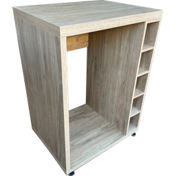 Bancada Bar com rodízios para embutir cervejeira frigobar ou adega:Nogueira - 3