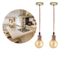 Kit 2 Luminárias Pendente Retro Vintage De Metal Com Lâmpada Formato Globo Com Filamento Led G95 Cor - 1
