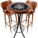 Ver imagem 1 de Conjunto Bistro para Varanda Pequena Alta com 2 Banquetas de Madeira e Azulejo - Familia e Amigos