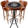 Conjunto Bistro para Varanda Pequena Alta com 2 Banquetas de Madeira e Azulejo - Familia e Amigos - 1