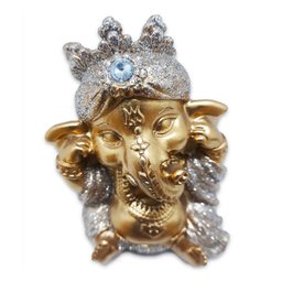 Trio Ganesha da Sabedoria Enfeite Ganesha Gold Brilho 8 cm - 6