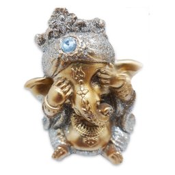 Trio Ganesha da Sabedoria Enfeite Ganesha Gold Brilho 8 cm - 5