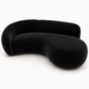 Ver imagem 5 de Sofá Zah 210 cm 3 Lugares Luxo Orgânico Curvo Bouclé Premium:Veludo Preto