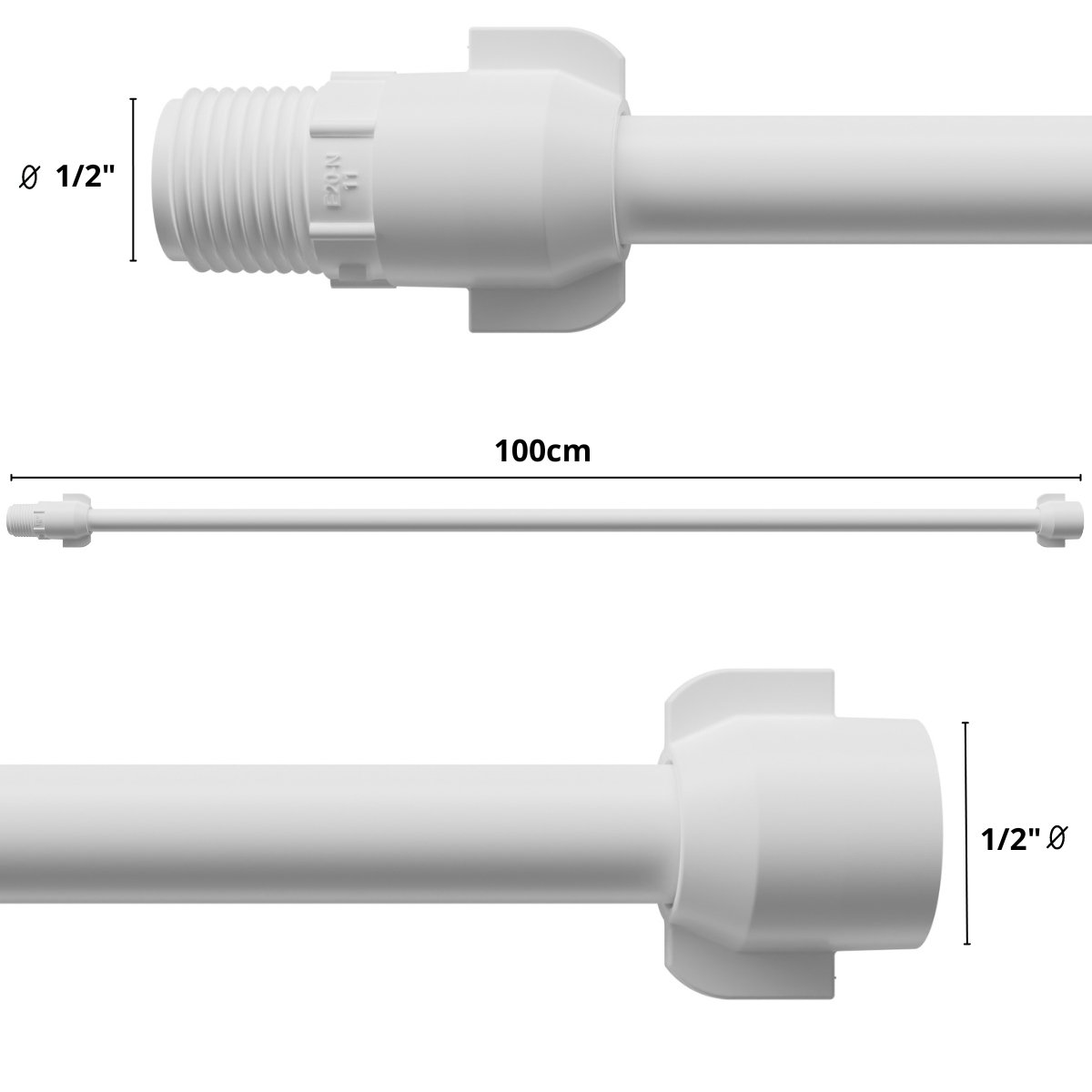 Engate Mangueira Flexível para Descarga 100cm X 1/2" Branco | Astra - 3