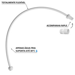 Engate Mangueira Flexível para Descarga 100cm X 1/2" Branco | Astra - 5