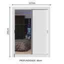 Ver imagem 3 de Guarda-Roupa Solteiro Madesa Denver 2 Portas de Correr com Espelho Branco Cor:Branco