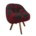Ver imagem 2 de Poltrona Paloma Escritório Sala Giratória Madeira Suede Vinho e Suede Preto - Dominic Decor