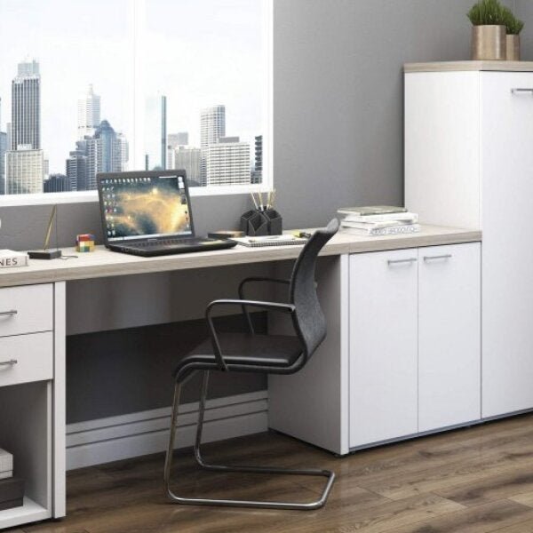 Conjunto Home Office com Escrivaninha e Armário Baixo Espresso Móveis - 1