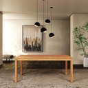 Ver imagem 2 de Conjunto Sala Jantar Nature: Mesa com 2 Bancos Rústico Claro Madeira Pinus