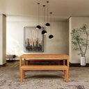 Ver imagem 1 de Conjunto Sala Jantar Nature: Mesa com 2 Bancos Rústico Claro Madeira Pinus