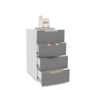 Ver imagem 3 de Gaveteiro Madri com 4 Gavetas 40x71cm Cinza/Branco 250696