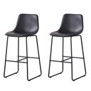 Ver imagem 1 de Kit 2 Banquetas Oxford Verner Fratini 100 Cm (altura) Poliuretano (pu) Preto Base em Aço Preto