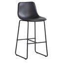 Ver imagem 2 de Kit 2 Banquetas Oxford Verner Fratini 100 Cm (altura) Poliuretano (pu) Preto Base em Aço Preto