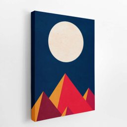Noite Montanha Minimalista Colorido Quadro Canvas 120x80cm - 2