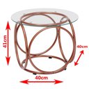 Ver imagem 3 de Mesa de Centro Tampo de Vidro 41x40 Cm Sofia