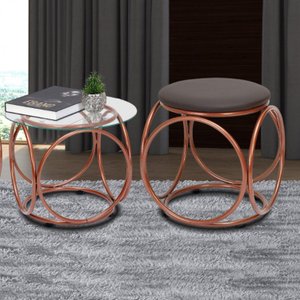 Mesa de Centro Tampo de Vidro 41x40 Cm Sofia