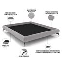 Ver imagem 3 de Cama Casal King Base Box Pés de Ferro Estilo Industrial 210cm Otto P05 Veludo Cinza - Lyam Decor