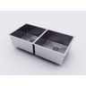 Cuba Dupla Cozinha Gourmet Aço Inox Lixeira Gourmet Embutir Dupla Technox - 4