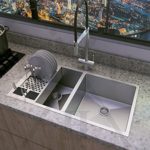 Cuba Dupla Cozinha Gourmet Aço Inox Lixeira Gourmet Embutir Dupla Technox