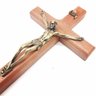 Crucifixo De Parede Madeira Metal Dourado Tradicional 19 Cm Armazém Católico 949 - 1