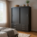 Ver imagem 5 de Guarda-Roupa Solteiro 2 Portas Correr 6 Gavetas Capri