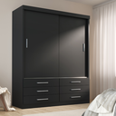 Ver imagem 2 de Guarda-Roupa Solteiro 2 Portas Correr 6 Gavetas Capri