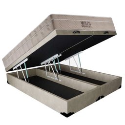 Cama Box Baú Casal Suede Bipartido + Colchão Ortobom Airtech Molas Ensacadas 65x138x188 Bege - 5
