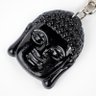 Chaveiro Buda Rosto Preto 12 Cm Resina e Metal - 3
