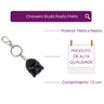 Chaveiro Buda Rosto Preto 12 Cm Resina e Metal - 2
