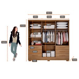 Guarda Roupa Agata 6 Portas 6 Gavetas com 6 Pés Clic Móveis - 4